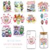 Wholesale Labubu Cartoon Uv Dtf Transfer Crystal Transparent Sticker 10cm Waterproof and Scratch-Resistant Decorative Water Cup Wholesale Cross-Border