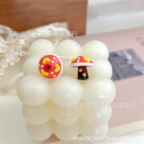 Wholesale Glassy mushroom-shaped long-handled contrasting-color beads