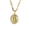 Wholesale Portrait oval pendant inlaid with zircon necklace