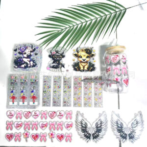 Wholesale Colored Flashing Crystal Stickers 16oz Cup UV DTF Wraps