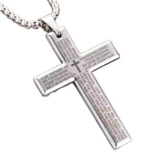 Steel color scripture cross