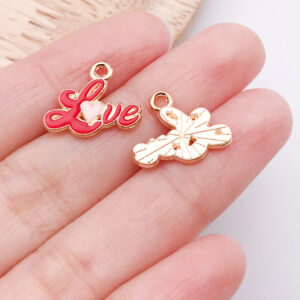 1 red dripping love letter love14x16x1mm-0.7g-25189
