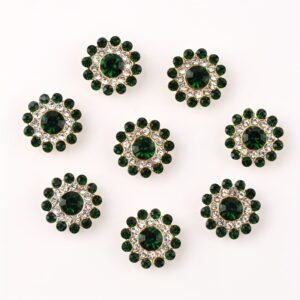 Dark green / 14mm three-layer sunflower (glass diamond)