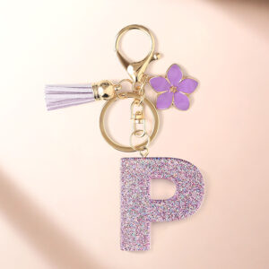 Purple p keychain
