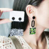 Wholesale Colorful square long acrylic earrings