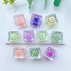 Wholesale 10pcs Cute Cartoon Blocks Transparent Smiling Acrylic Beads