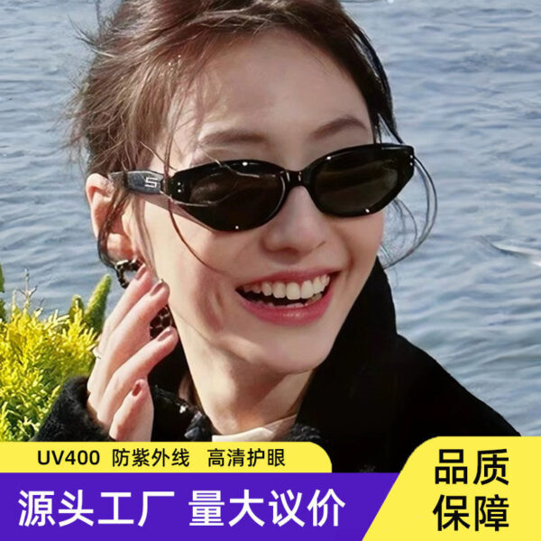 Wholesale UV resistant cat eye small frame sunglasses