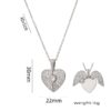 Wholesale Open and close heart-shaped wing pendant titanium steel necklace