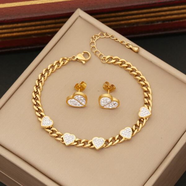 Wholesale full Diamond Love necklace stainless steel clavicle chain