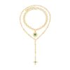 Wholesale Golden teardrop shaped heart-shaped cross pendant necklace