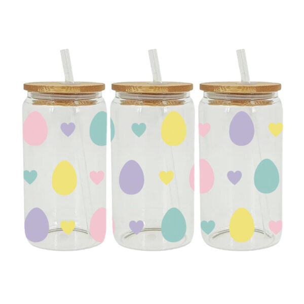 Wholesale Cute Cartoon Egg Easter 16oz Cup UV DTF Wraps