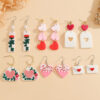 Wholesale Rose envelope Valentine's Day soft ceramic earrings