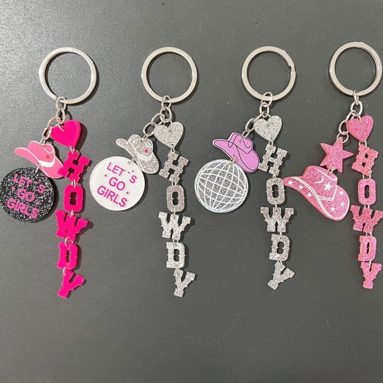 Wholesale American Festival Western Letter Acrylic Keychain