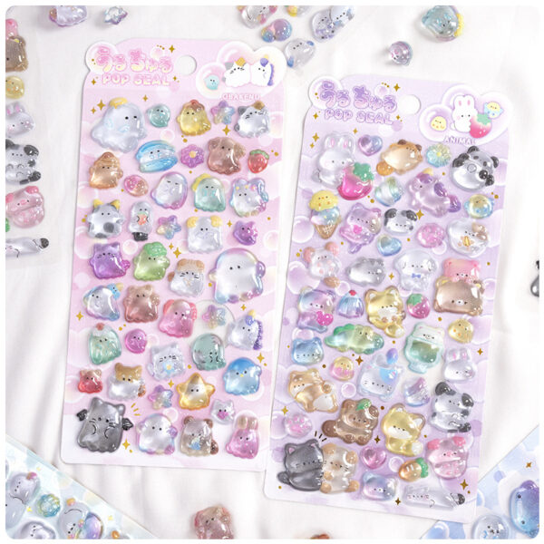 Wholesale 3D relief fun stickers acrylic diamond stickers children's handmade DIY decorative stickers beautiful relief fun stickers