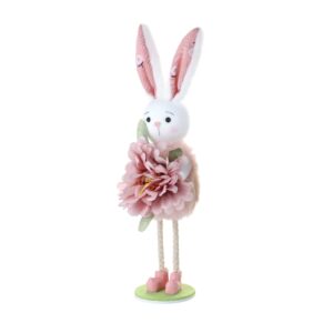 Pink flower rabbit ornament