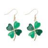 Wholesale St. Patrick's Day Clover Hat Flag Wine Glass Earrings