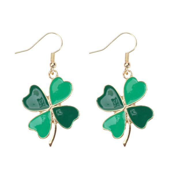 Wholesale St. Patrick's Day Clover Hat Flag Wine Glass Earrings