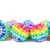 Wholesale 5pcs 22MM Rainbow Color Stripe Resin Beads Bubblegum Beads
