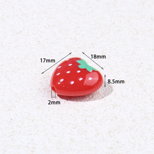 Wholesale Printed Love Strawberry Watermelon Orange Fruit Series Acrylic Beads