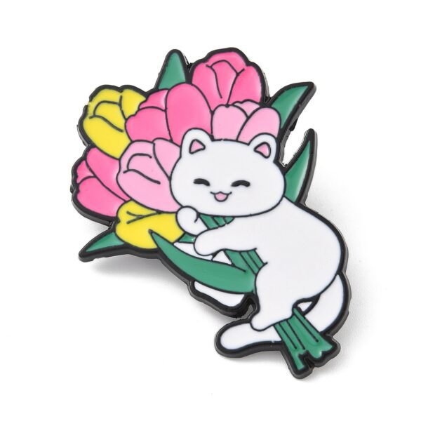 Wholesale Drip oil cartoon flower cat sweet brooch