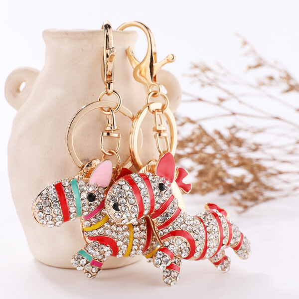 Wholesale Rhinestone Zebra Fully Studded Alloy Keychain