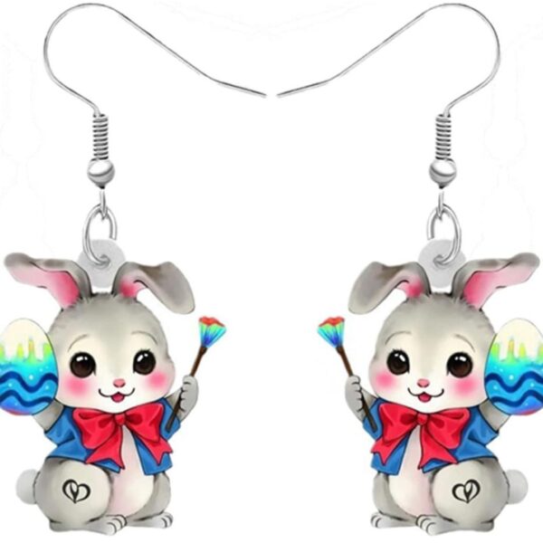 Wholesale Easter cartoon rabbit acrylic earrings