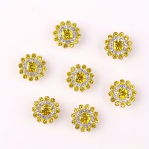 Lemon yellow / 14mm three-layer sunflower (glass diamond)