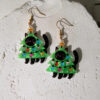 Wholesale Christmas tree cat acrylic earrings