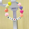 Wholesale Rainbow letter colored sliced soft ceramic bracelet