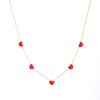 Wholesale Red Enamel Heart Pendant Necklace Earrings Gold-plated Jewelry Set