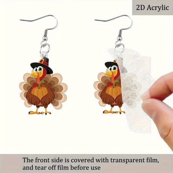 Wholesale Easter turkey hat acrylic earrings