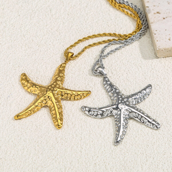Wholesale Starfish Ocean Series Pendant Stainless Steel Necklace