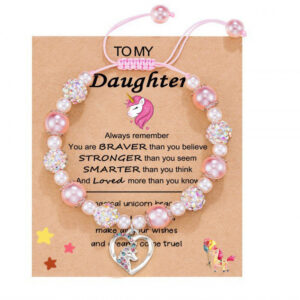 Pearl love unicorn braided rope bracelet