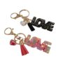 Wholesale Letter LOVE Tassel Sequin Drop Glue Resin Pendant Keychain