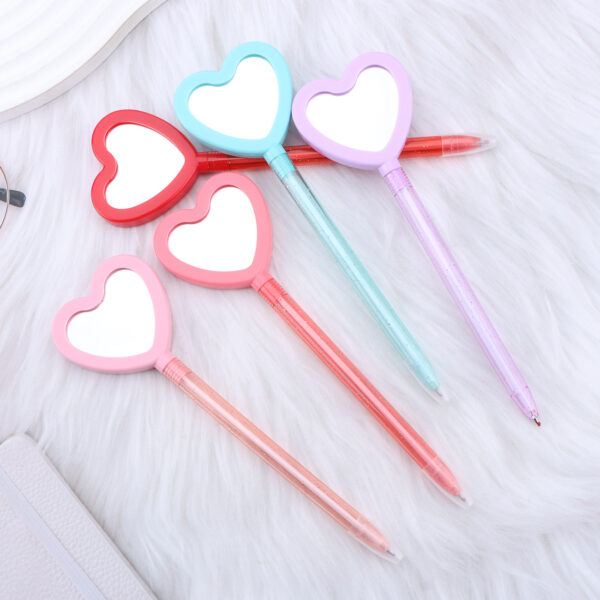 O1CN01QjonuI1WH32xrDHi8_2215718862762-0-cib Wholesale Valentine's Day Heart-shaped Handle Mirror Ballint Plastic Pen