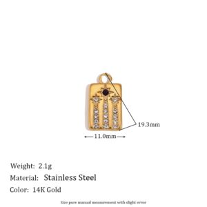 Star rhinestone square pendant-Gold