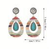 Wholesale Western style colorful turquoise droplet shaped earrings