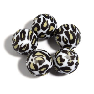 Three-color leopard (non-porous) / Diameter 15mm, aperture 2.4mm, 5 pieces/pack
