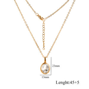 Oval necklace white / Chain length 45 5[7.35g]