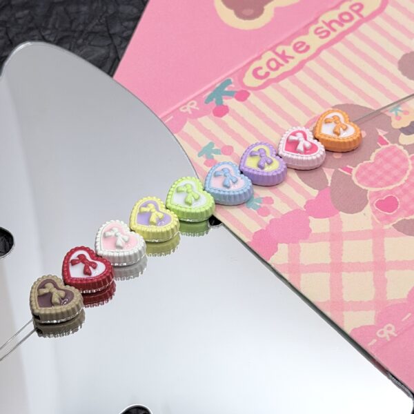 Wholesale DIY Retro Heart Bow Dopamine Beaded Alloy Accessories