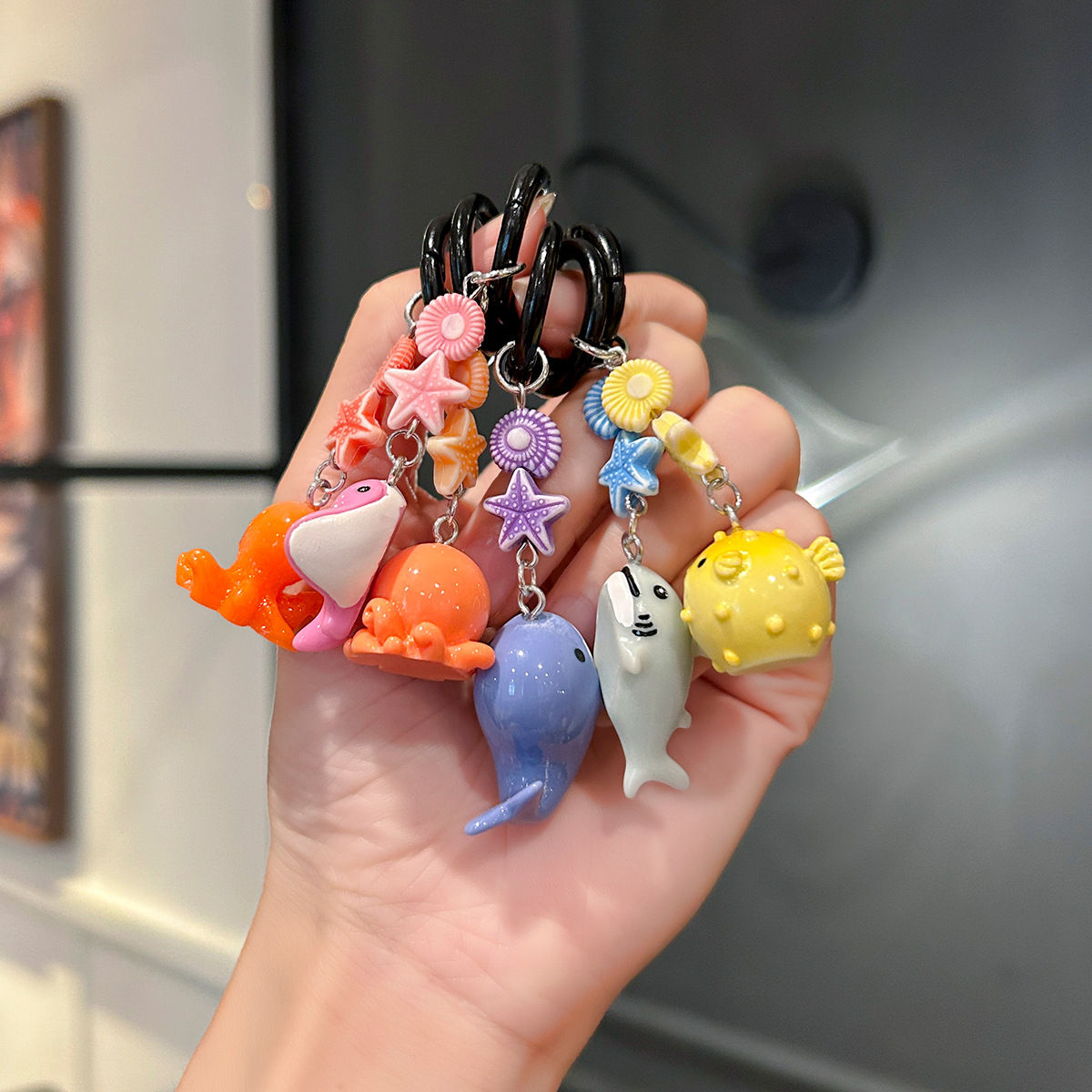 Wholesale Cute and diverse marine animal keychain
