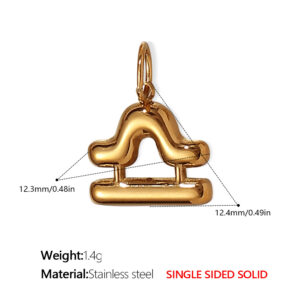 Pj431g9 libra gold solid pendant