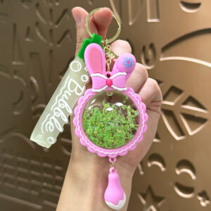 Oil-filled rabbit ear pendant-green / Single opp bag packaging