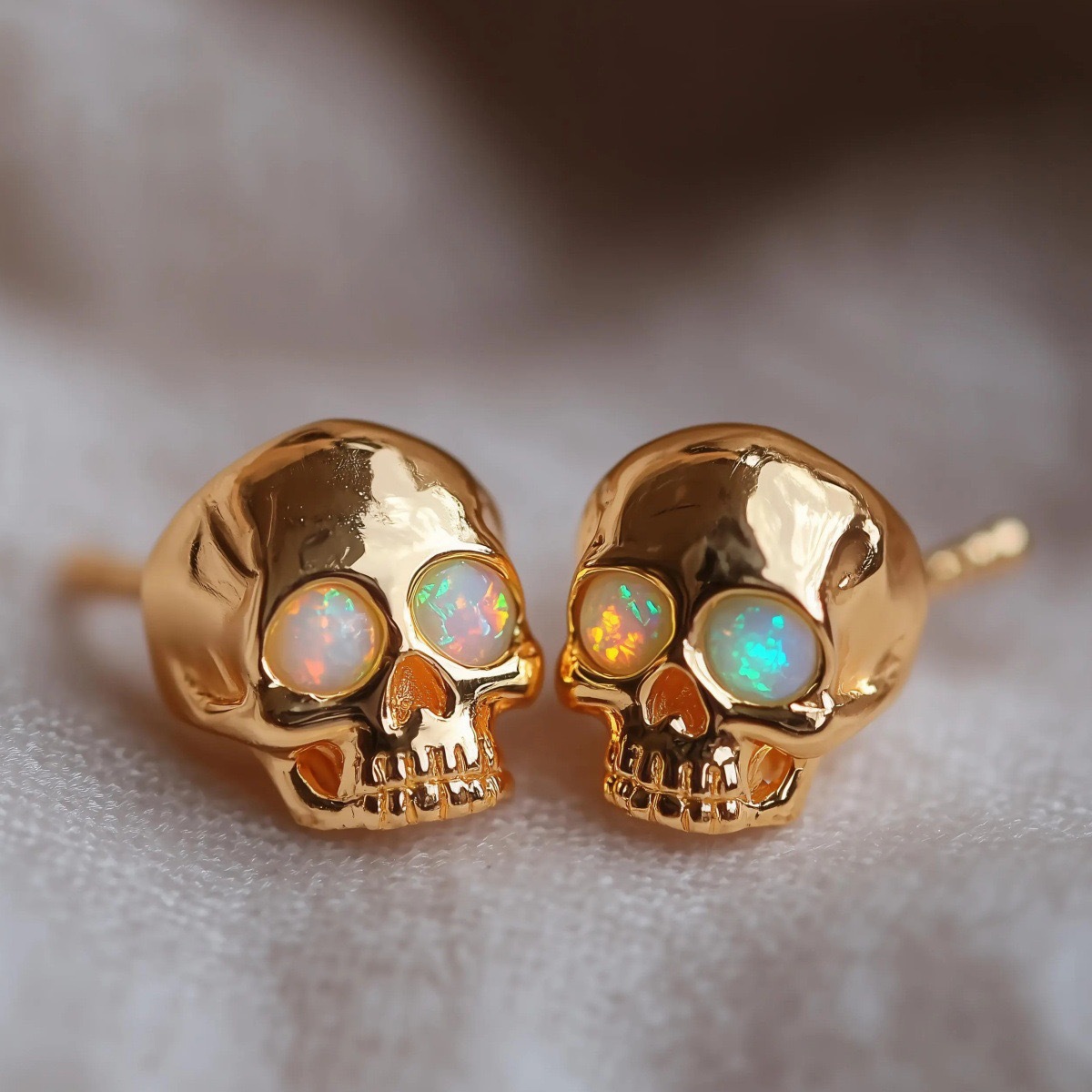 Wholesale Shining skull colored glasses Gothic style earrings