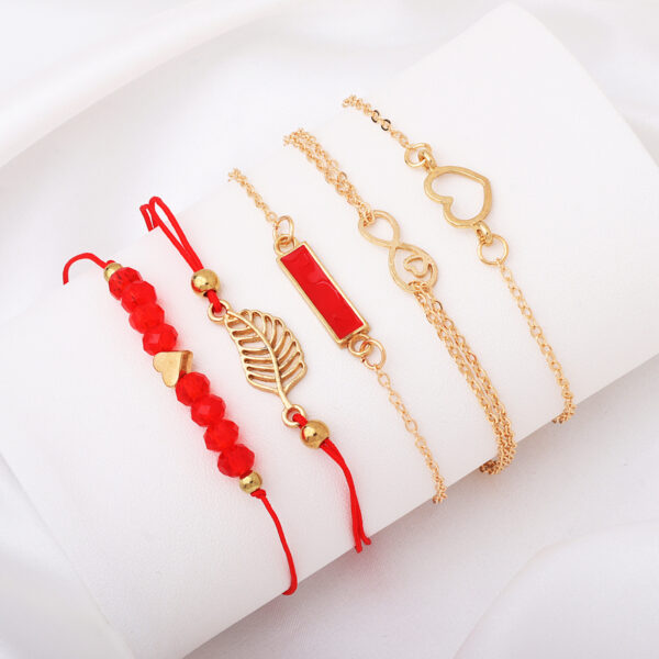 Wholesale 8-character element black geometric square leaf bracelet