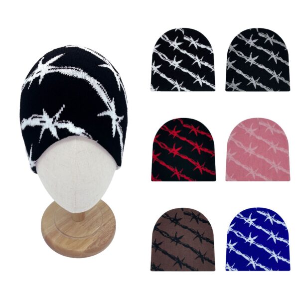 Wholesale Jacquard yarn double-layer knitting Winter Hat