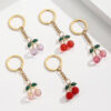 Wholesale Cute mini red transparent cherry keychain