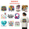 Wholesale Autism Pattern Series UV DTF Ready to Press Transfers Wrap