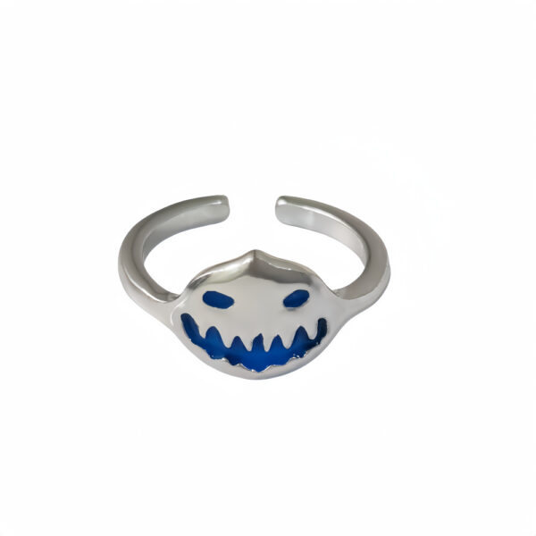 Wholesale Halloween Pumpkin Ring Zinc Alloy Grimace Luminous Ring