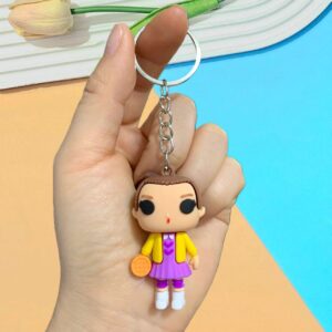 Strange plush toy keychain - short hair and yellow shirt / 5.4*3.8